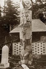 Grave totem and tombstone
