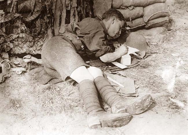 Tommie writing home after