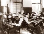Linotype compositors at work