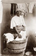 Black Woman Washing Clothes