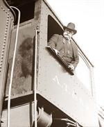 Taft in engine cab