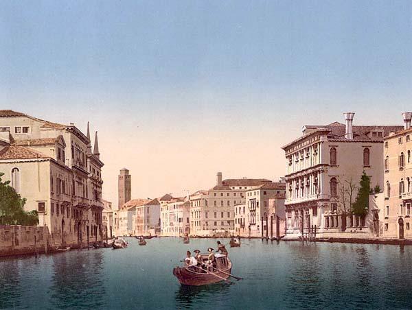 Canal and gondolas, Venice, Italy