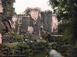 The moat, Raglan Castle, England