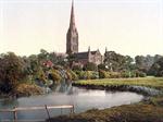 Cathedral, from the river, Salisbury, England