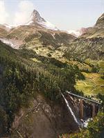 The Matterhorn and the Findelenbach Bridge, Valais, Alps of, Switzerland