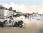Spalato, the shore and Francisco Giuseppes Fountain, Dalmatia, Austro-Hungary