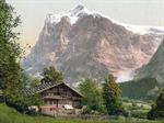 Grindelwald, chalet and Mount Wetterhorn, Bernese Oberland, Switzerland