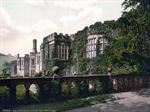 Haddon Hall, from terrace steps, Derbyshire, England