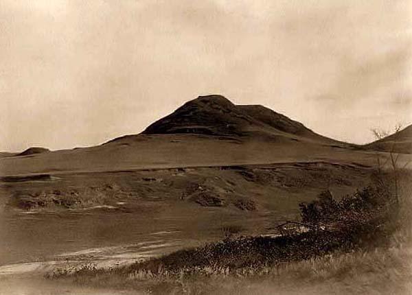 Mountain in Missouri River valley of North Dakota.