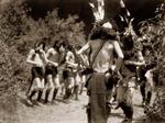 Navajo men impersonating myth characters during Yebichai dance.