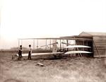 Wilbur and Orville Wright with Airplane